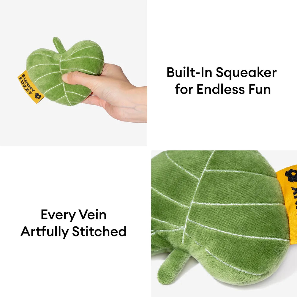 SnugNest Textured Leaf-Shaped Squeaky Dog Toy - Image 4