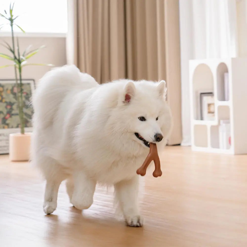 Teething Bones Dog Chew Toy - Bacon-Flavored - Image 3