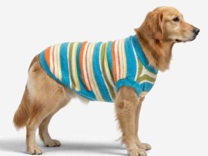 Color Blocked Striped Dog Sweater-Suitable For Large Dogs