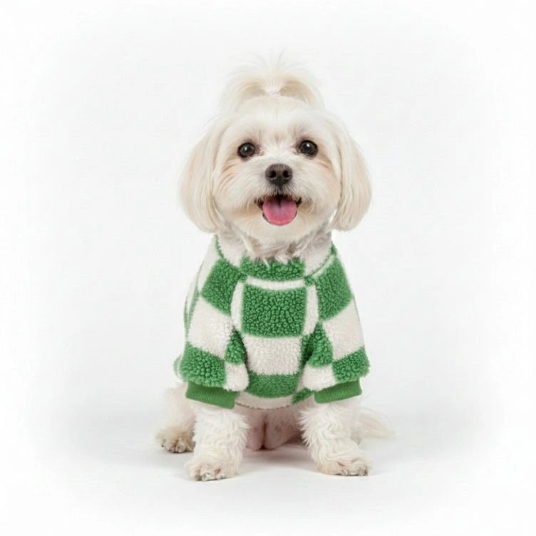 Checkered Fleece Dog Jacket – Bold Style and Warmth for Winter Walks - Image 4