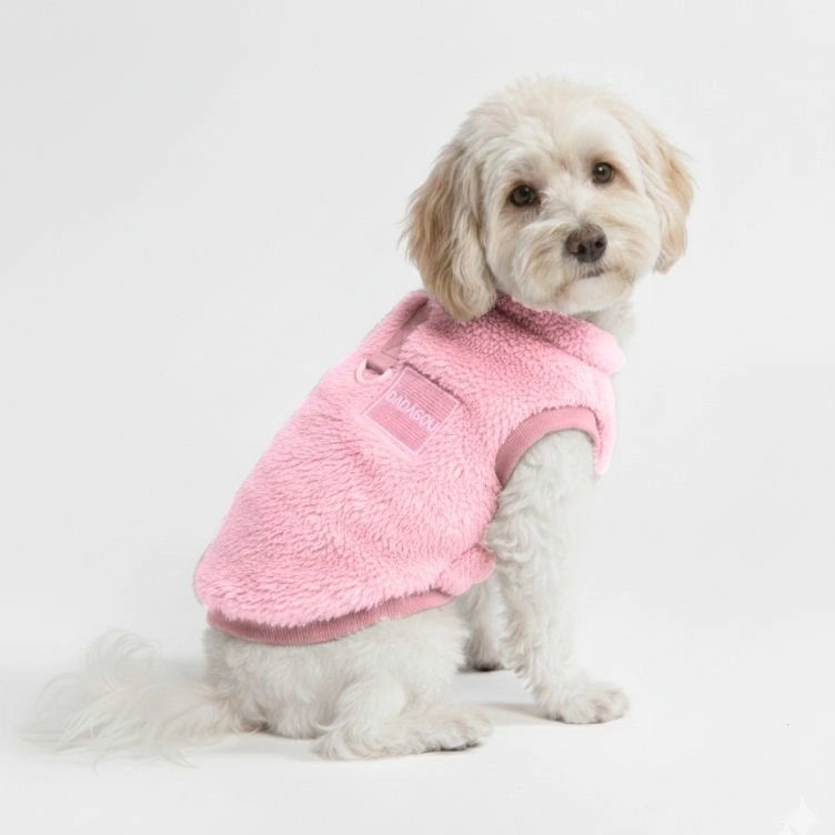 Comfortable and Stylish Fuzzy Dog Vest - Perfect for Winter Walks - Image 2
