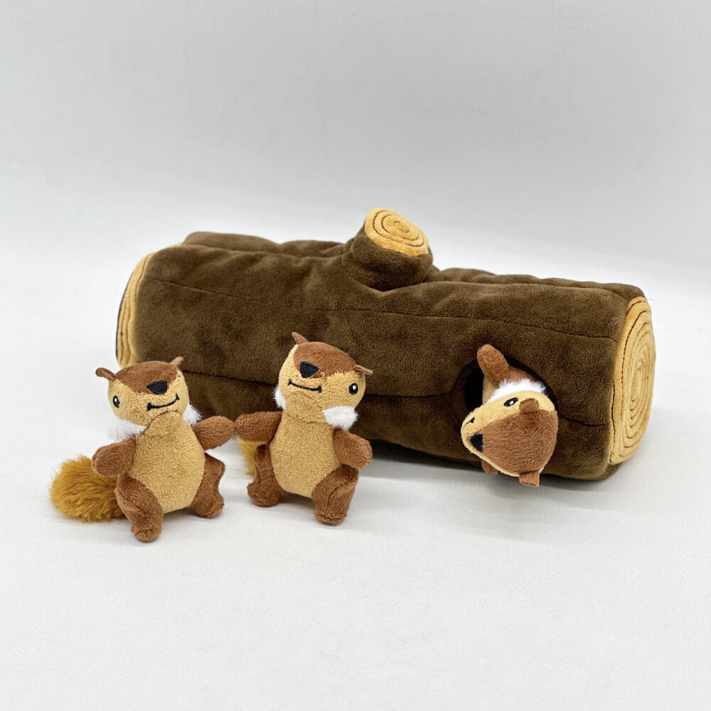 Interactive Squirrel Hide-and-Seek Dog Toy with Tree Trunk - Image 2
