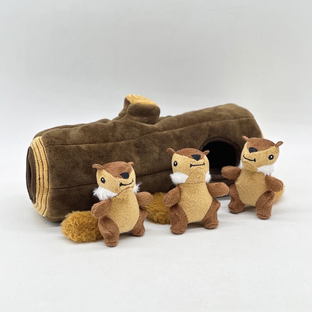 Interactive Squirrel Hide-and-Seek Dog Toy with Tree Trunk - Image 3