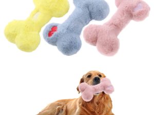 Funny Bone Squeaky Plush Toy Dog Chew Toy