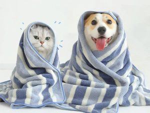 Striped Absorbent Drying Thickened Soft Dog & Cat Bath Towel