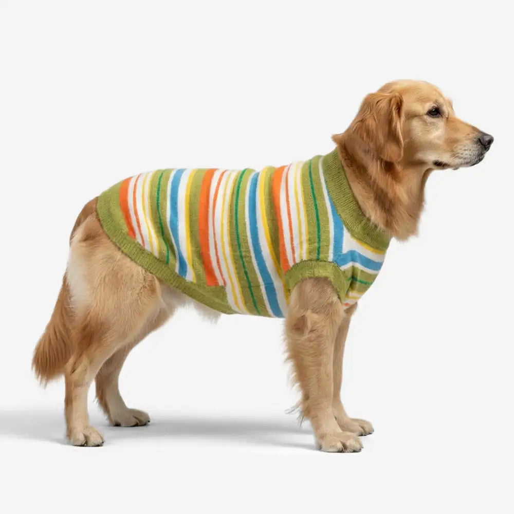 Color Blocked Striped Dog Sweater-Suitable For Large Dogs - Image 3