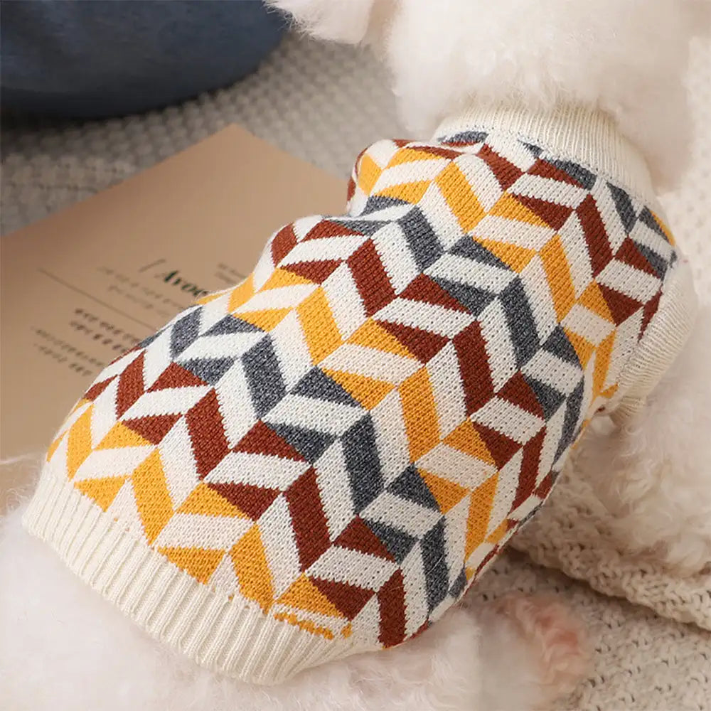 Diamond Striped Dog Sweater For Small Dogs - Image 4