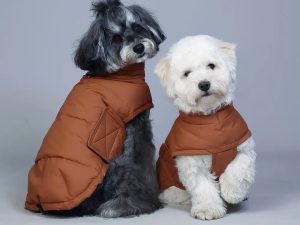 Duck Down Filled Winter Dog Vest Lightweight Warm Dog Coat with Leash Ring