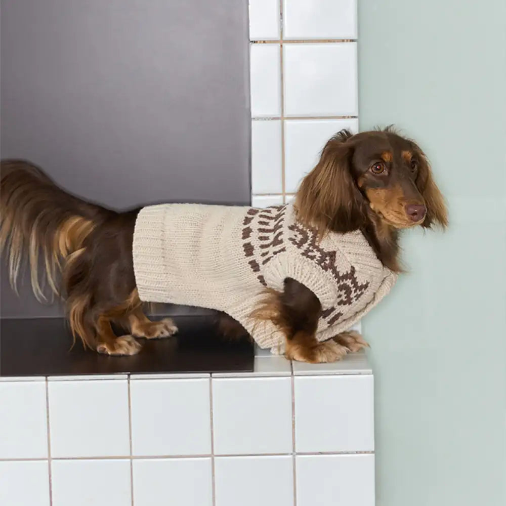 Fair Isle Pattern Sleeveless Dog Sweater For Small Dogs - Image 2
