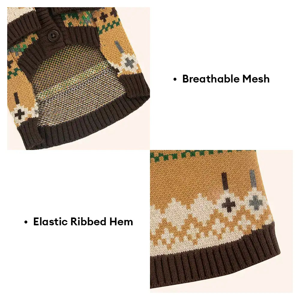 Fair Isle Vintage Pattern Dachshund And Small To Medium-Sized Dog Sweater - Image 4