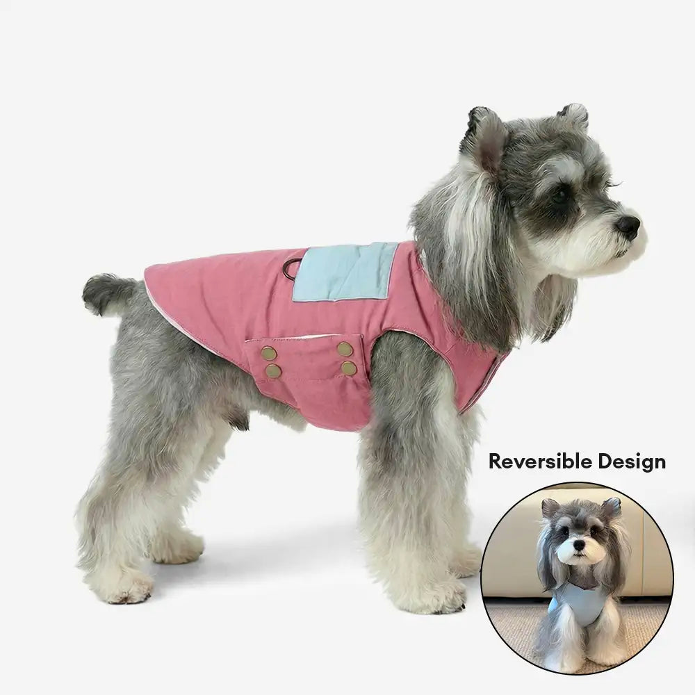 Functional Color-Block Dual-Sided Reversible Wear Dog Vest Coat - Image 4