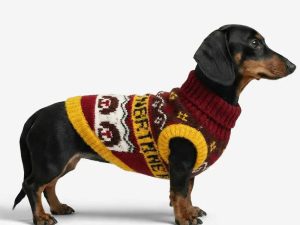 Jacquard Thick-Knit Sleeveless Dog Sweater – Designed for Dachshunds, French Bulldogs & Pugs