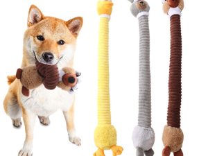 Long Neck Animal Squeaky Plush Dog Toy Interactive Chew Toy