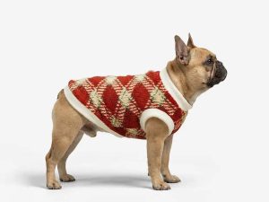 Plaid Comfortable Warm Plush Dog Sweater Suitable For All Breeds of Dogs