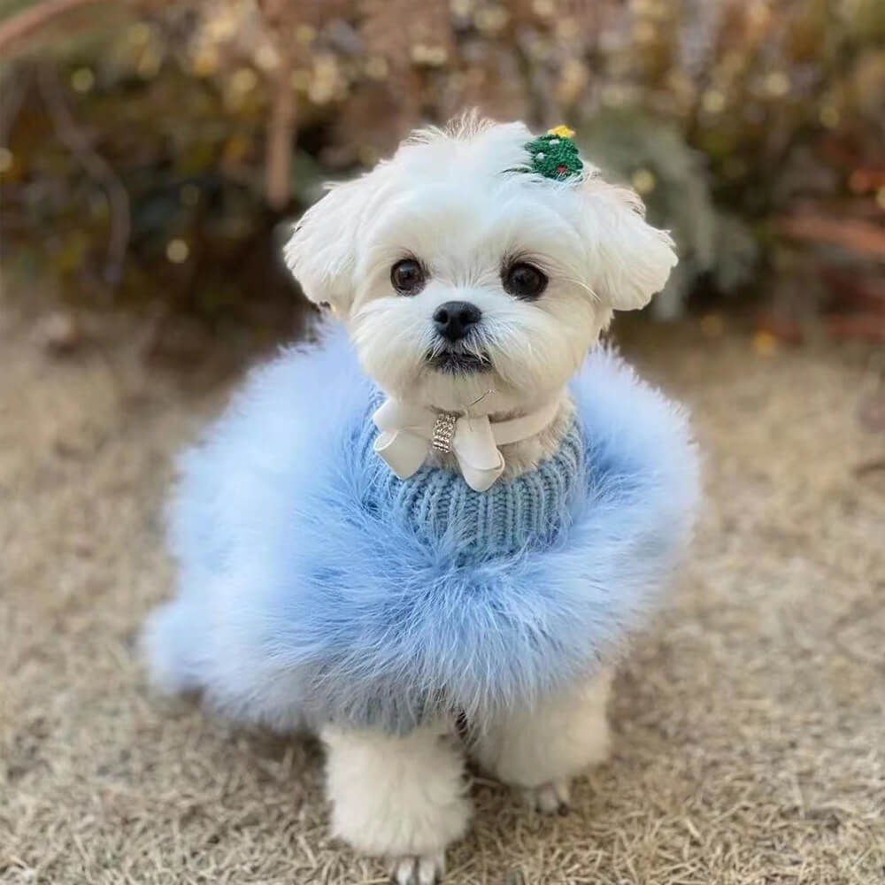 Soft Fluffy Fashion Luxurious Dog Turtleneck Knit Sweater - Image 4