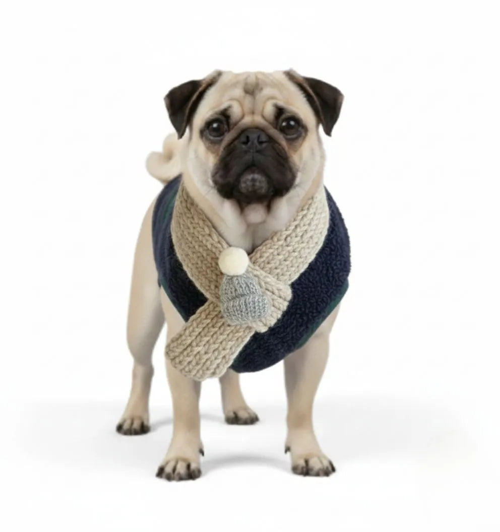 Plaid Winter Dog Jacket with Scarf – Festive and Cozy for the Holidays - Image 4