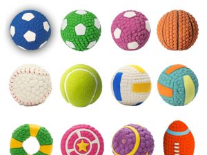 Pet Latex Squeaky Ball Toy Durable Interactive Dog Chew Toy