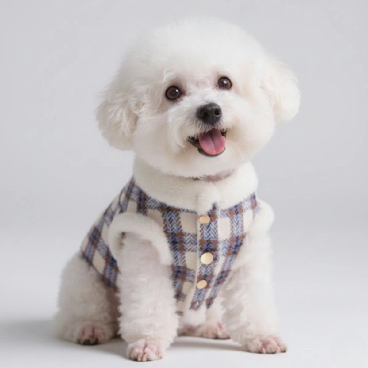 Plaid Fleece Pullover Dog Jacket - A Warm and Stylish Winter Jacket - Image 2