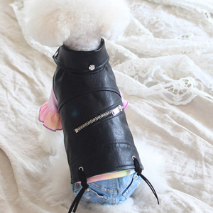 Biker Dog Jacket: Black