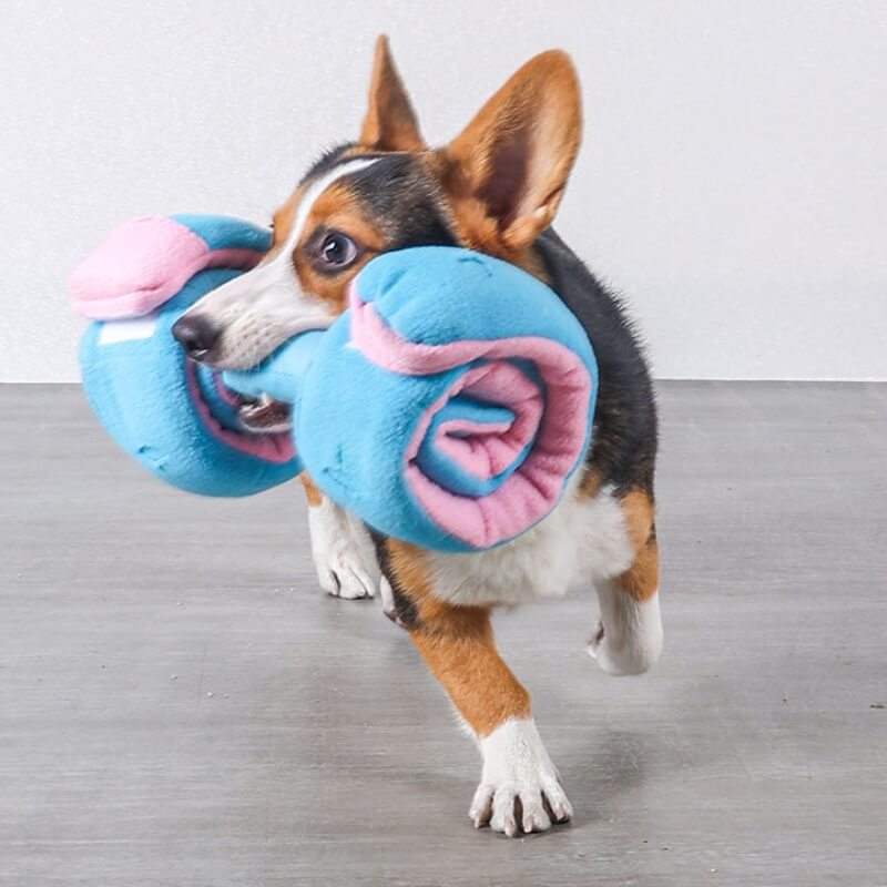 Puzzle Food Dispenser Interactive Dog Dumbbell Treat Toy - Image 4
