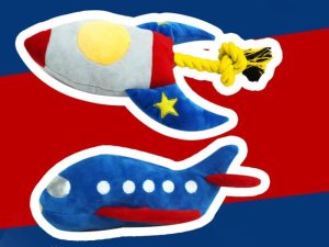 Rocket Plane Toy Playful Squeaky Toy Dog Chew Toy