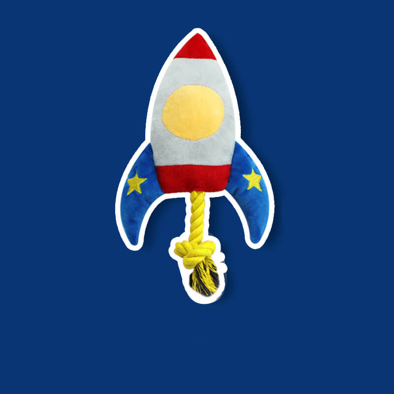 Rocket Plane Toy Playful Squeaky Toy Dog Chew Toy - Image 2