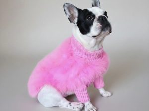 Soft Fluffy Fashion Luxurious Dog Turtleneck Knit Sweater