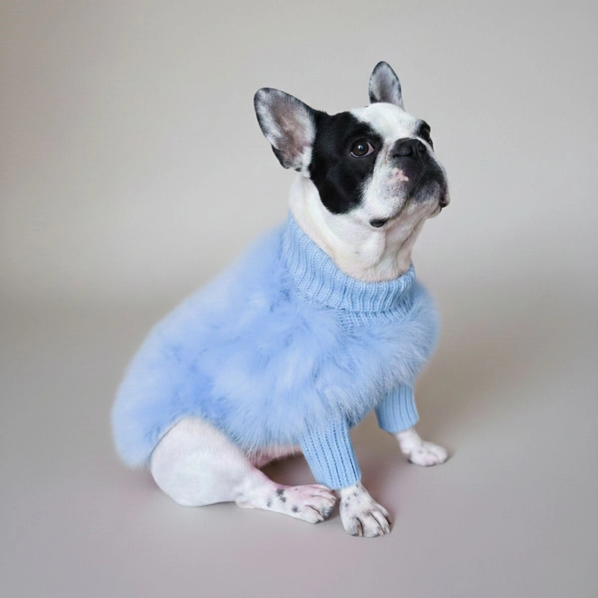 Soft Fluffy Fashion Luxurious Dog Turtleneck Knit Sweater - Image 2