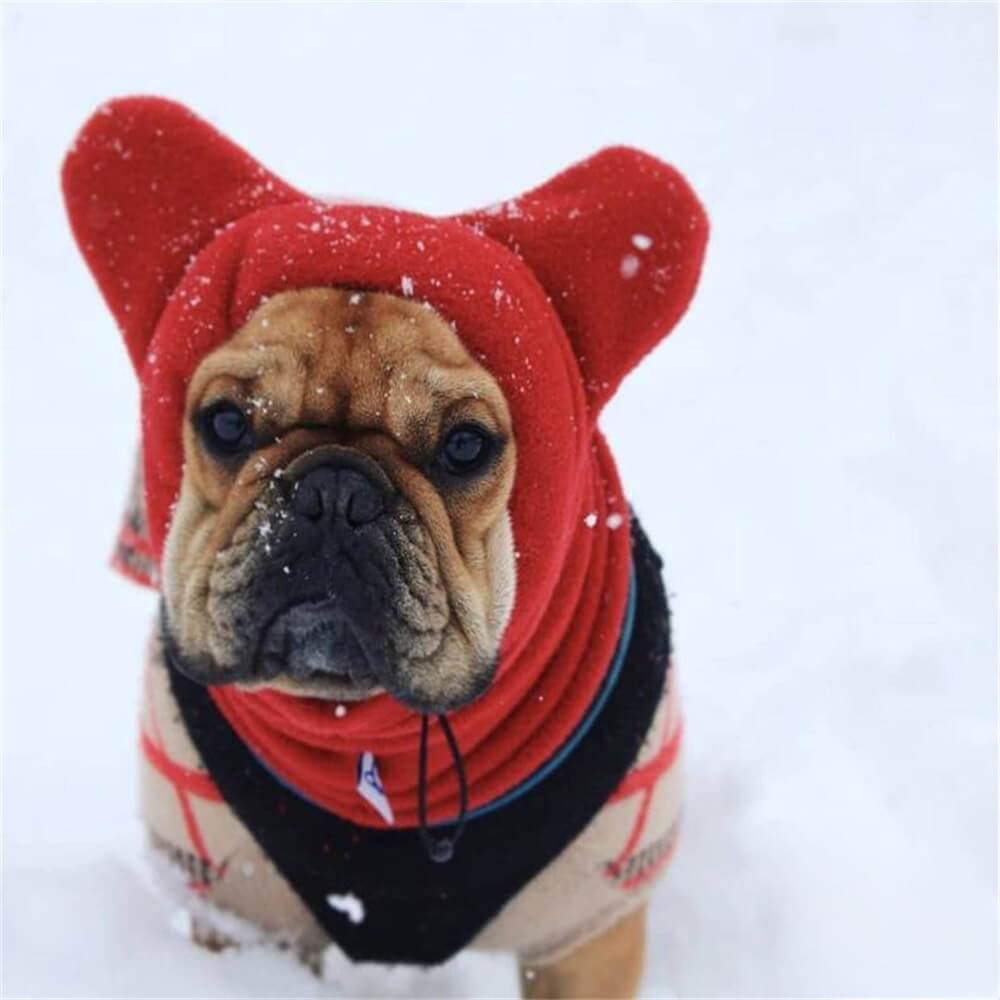 Fleece Dog Hood with Bear Ears – Fun and Cozy Winter Headwear - Image 3